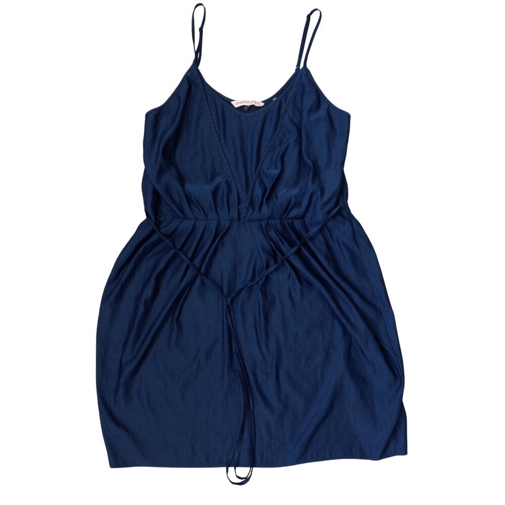 Rebecca Taylor dark blue adjustable strap‎ tie waist sheath mini dress SIZE 10
